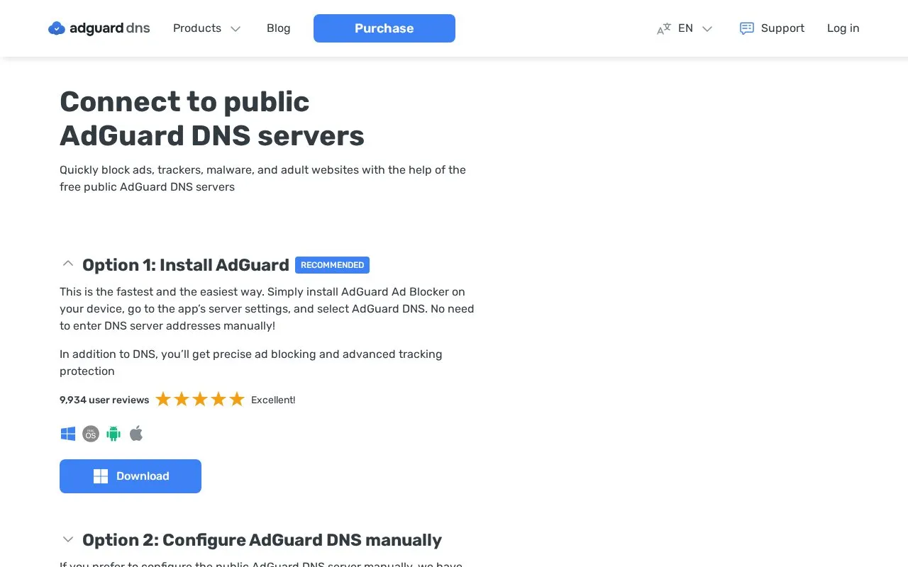 AdGuard homepage screenshot