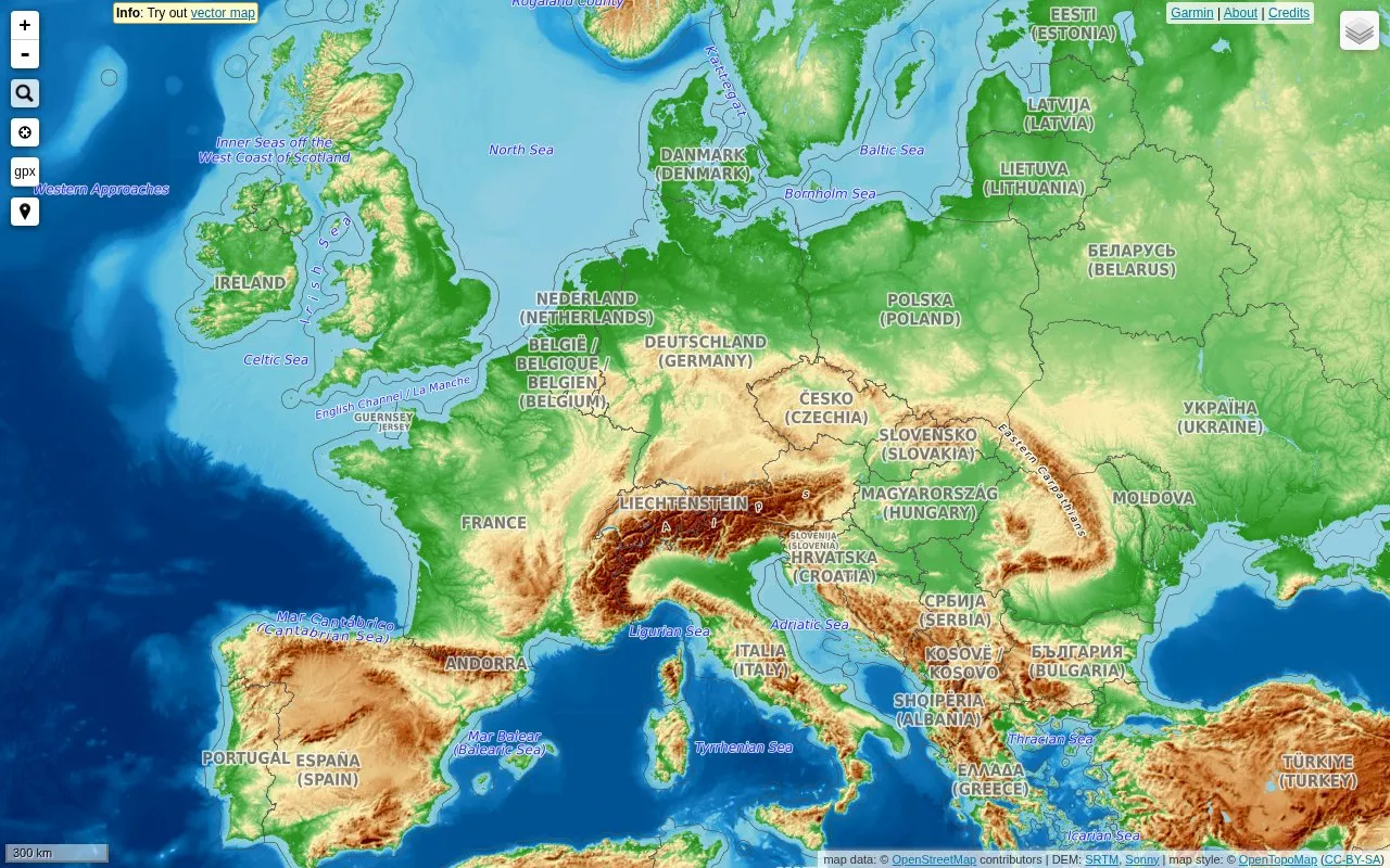OpenTopoMap homepage screenshot