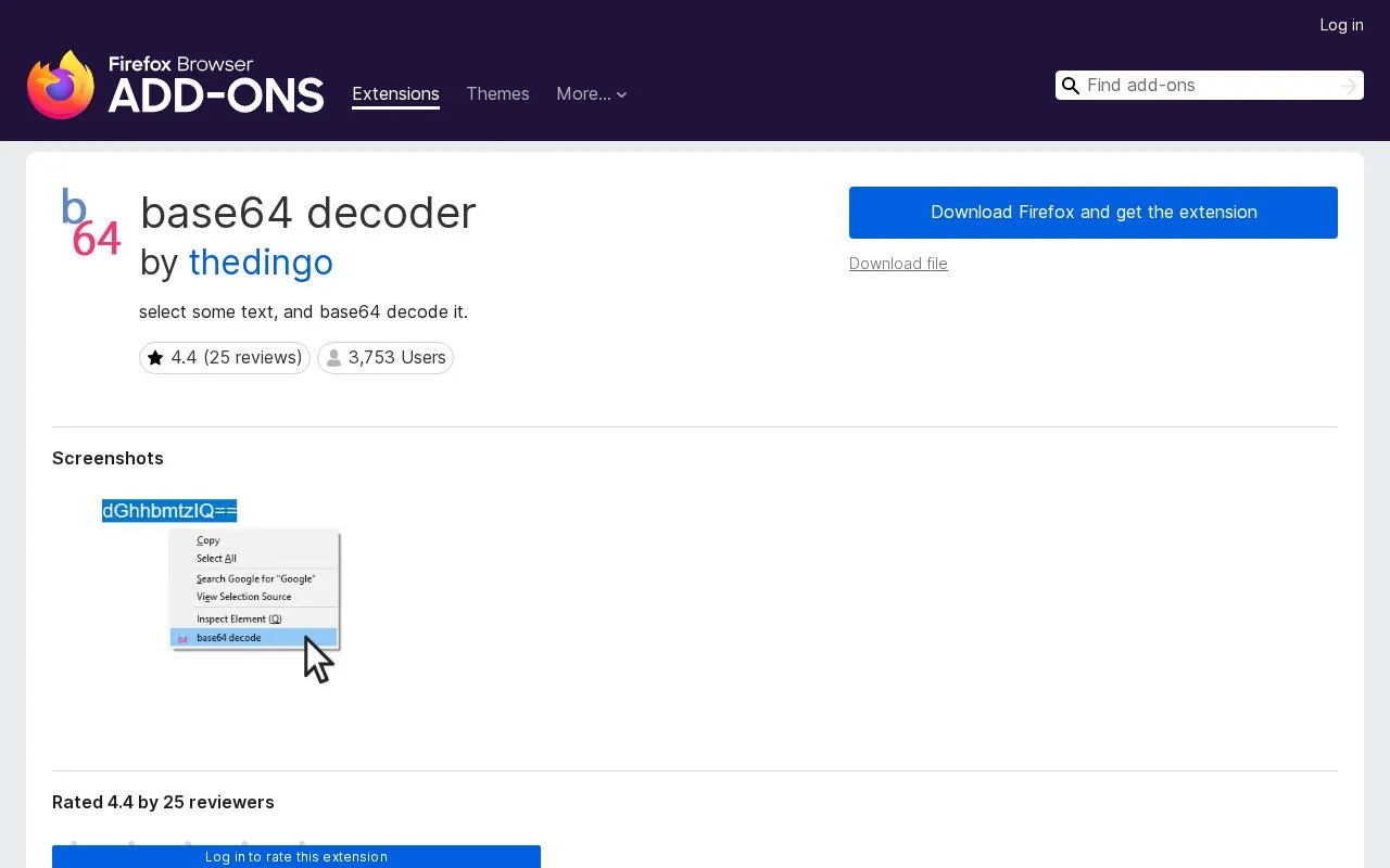 base64 decoder by thedingo homepage screenshot
