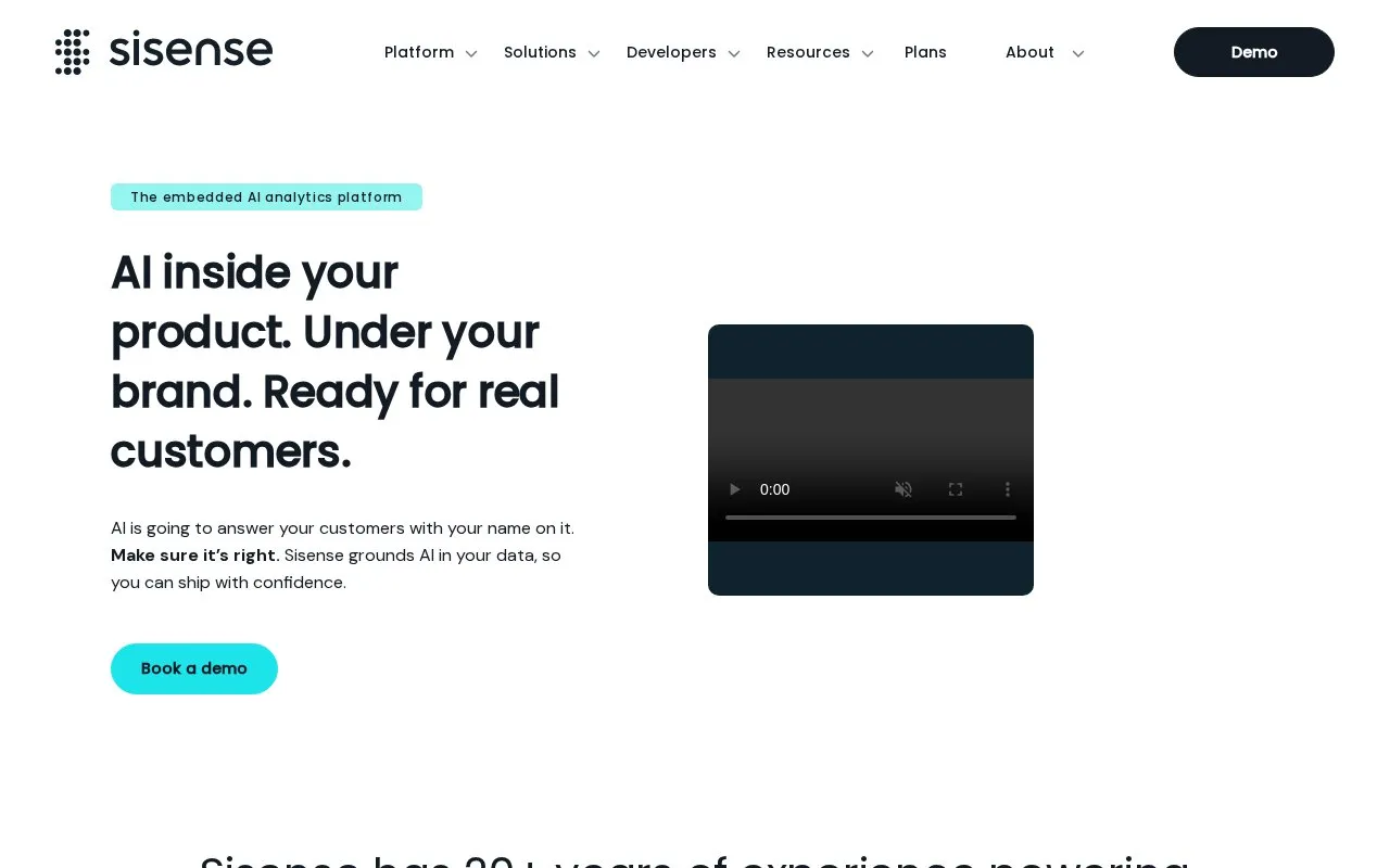 Sisense homepage screenshot