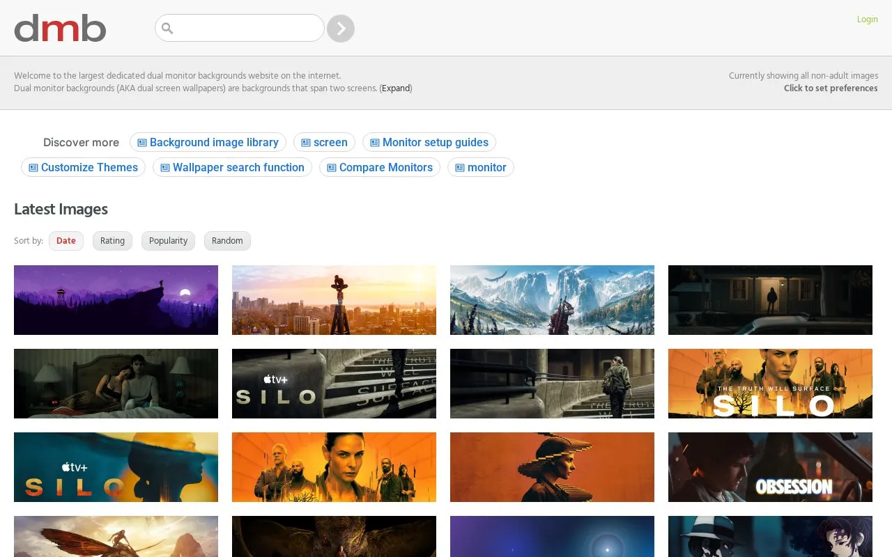 DualMonitorBackgrounds homepage screenshot