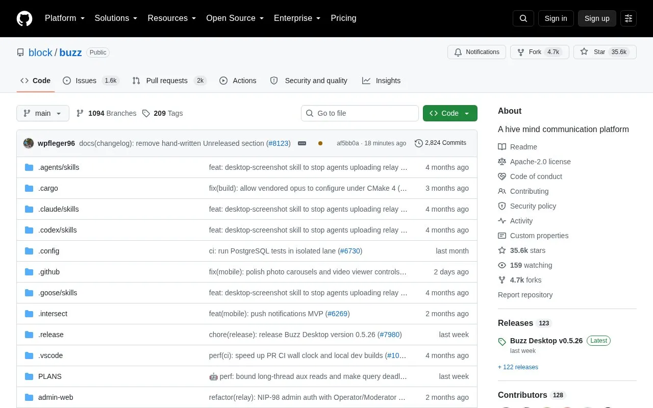 Buzz homepage screenshot