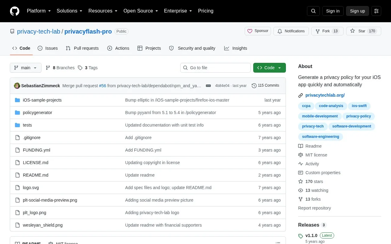 PrivacyFlash-Pro homepage screenshot