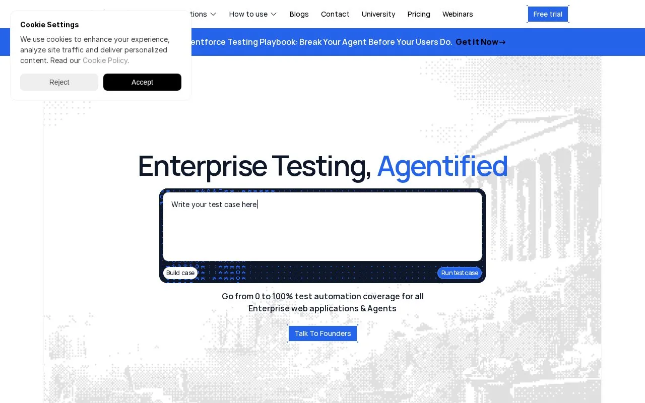 TestZeus homepage screenshot