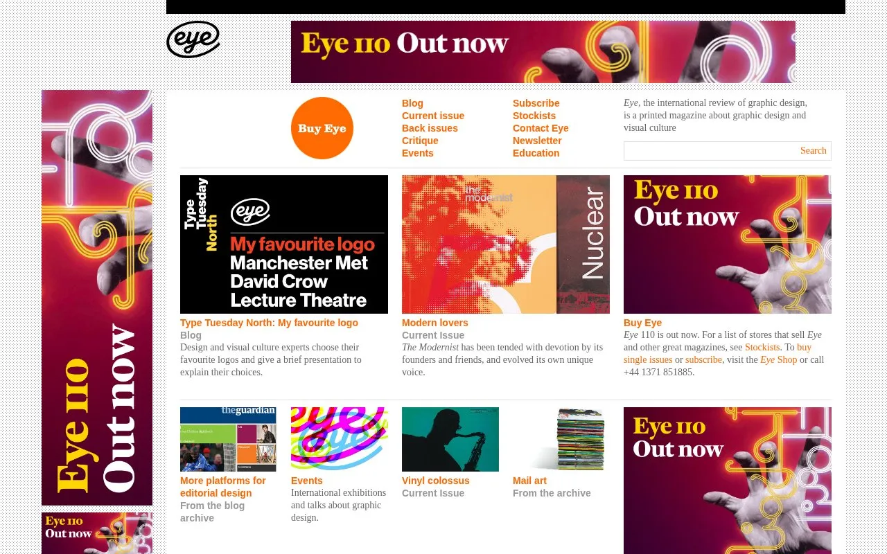 Eye homepage screenshot