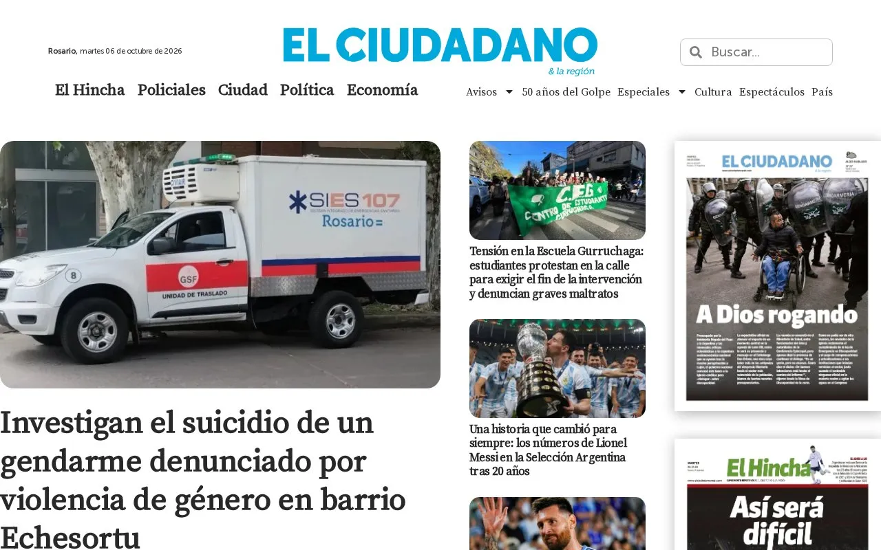 El Ciudadano (Rosario) homepage screenshot