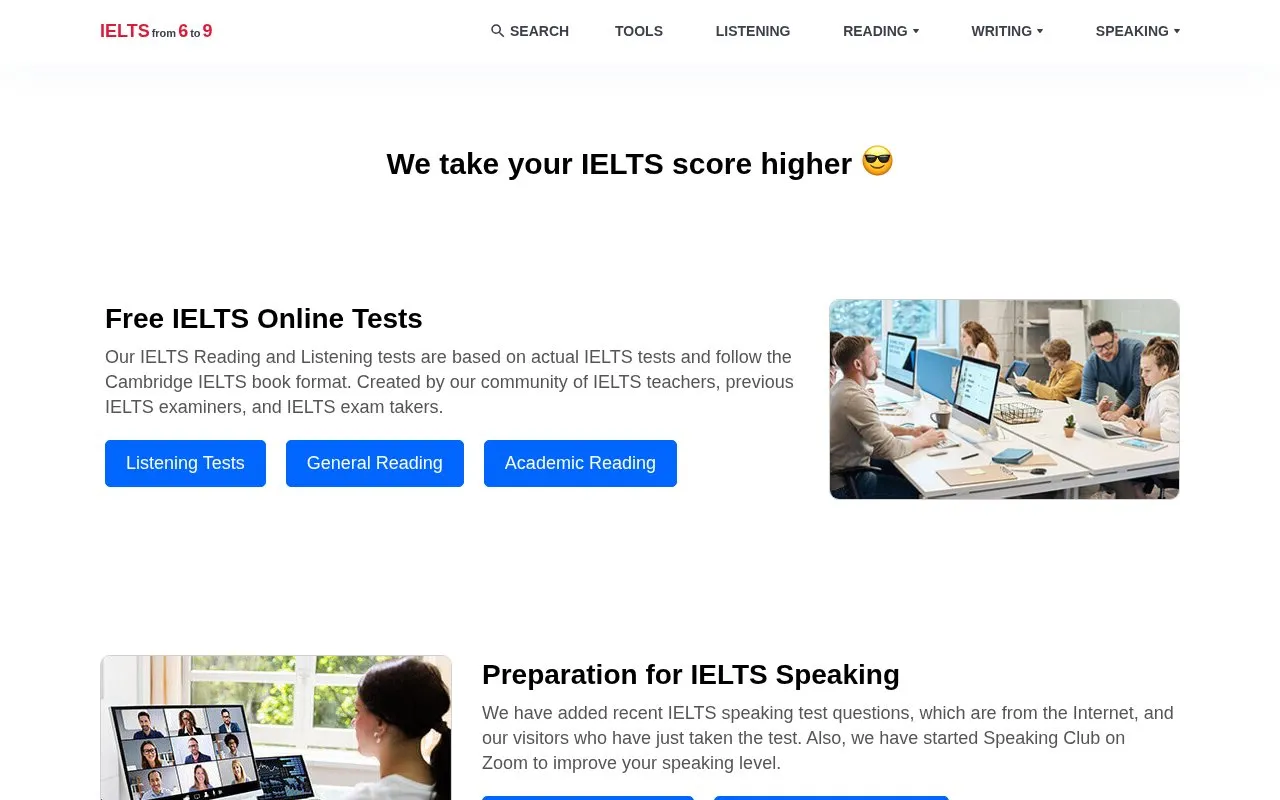 IELTS69 homepage screenshot