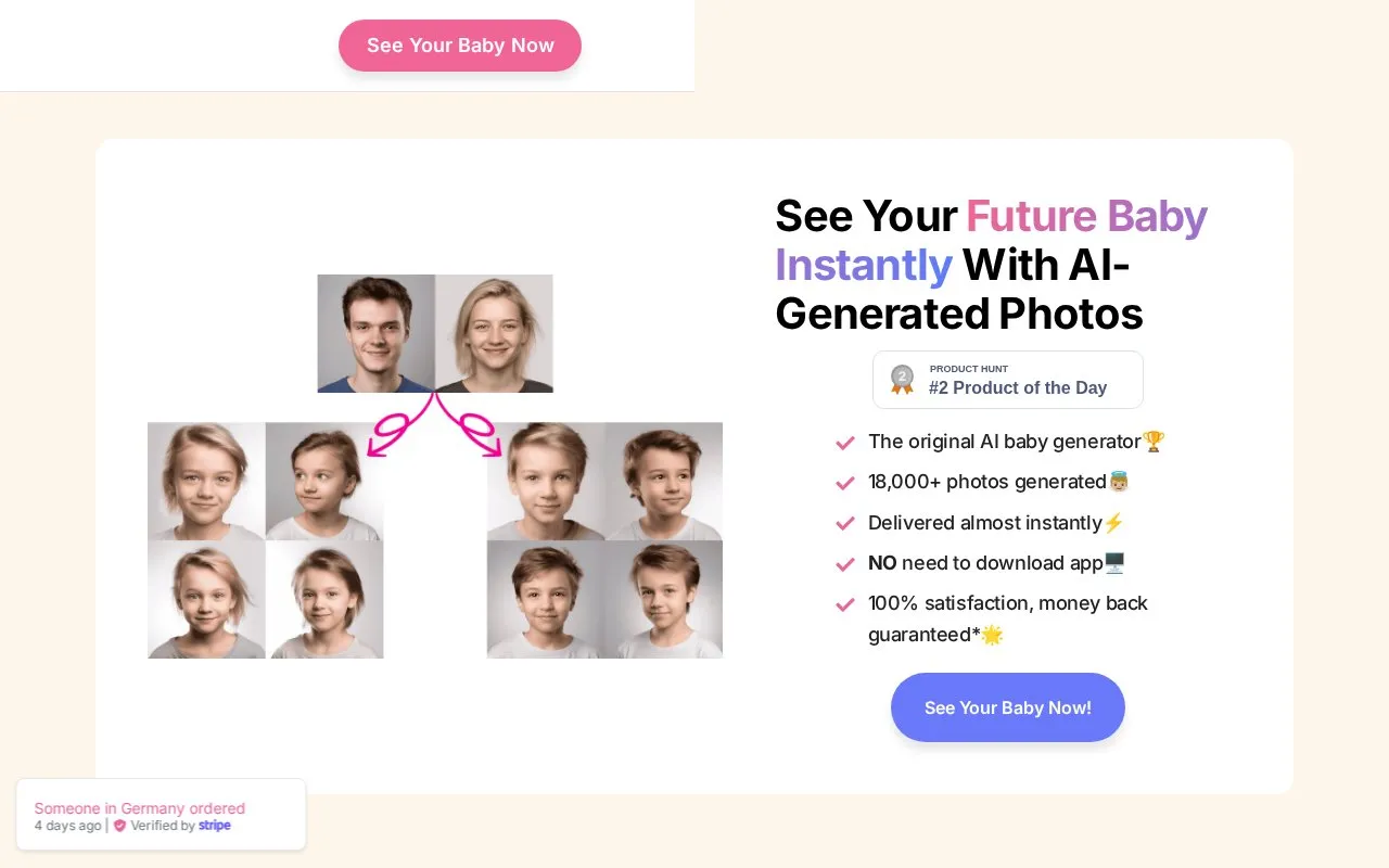 OurBabyAI homepage screenshot