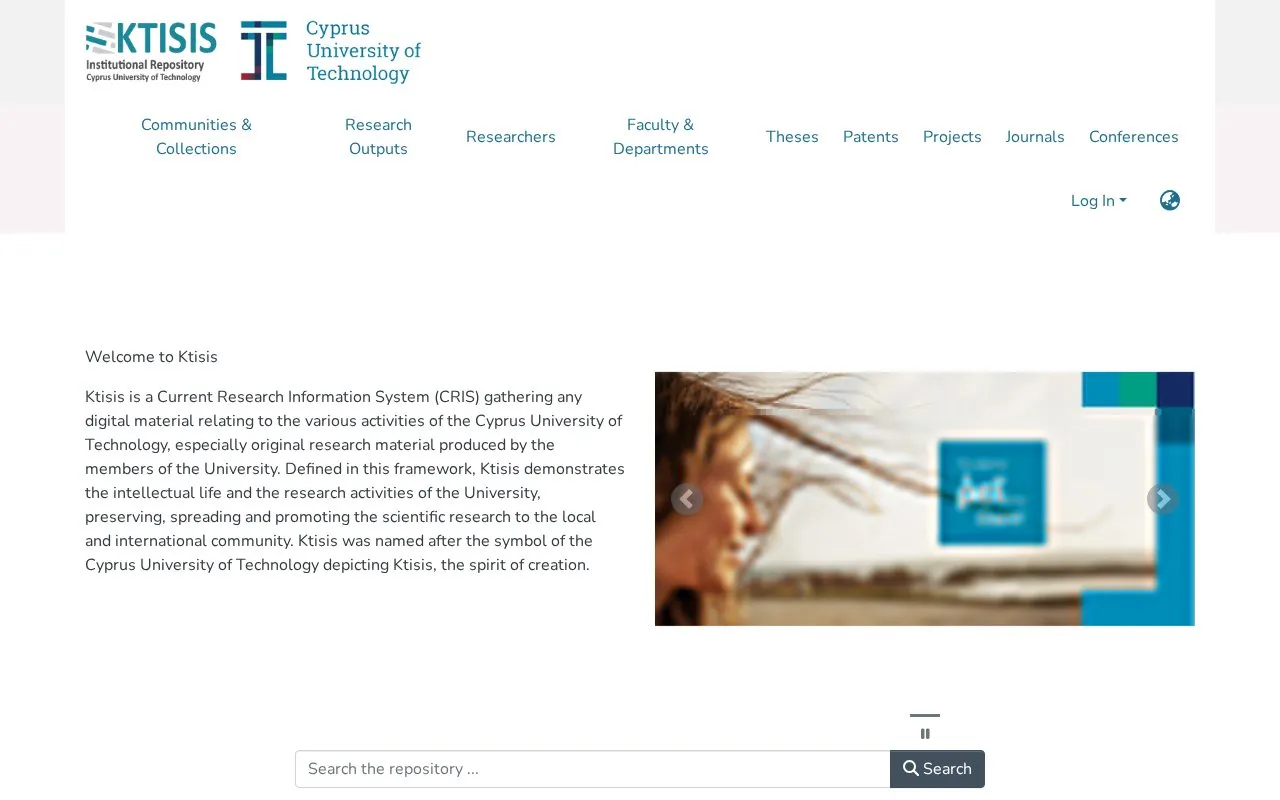 KTISIS homepage screenshot
