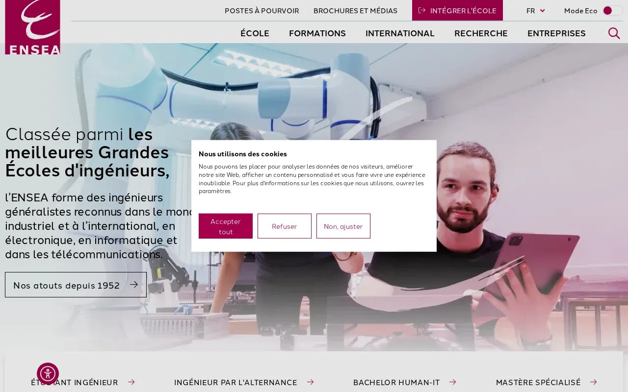 École Nationale Supérieure de l'Électronique et de ses Applications homepage screenshot