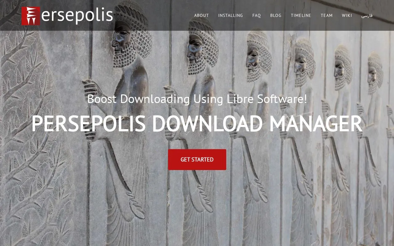 Persepolis Download Manager homepage screenshot