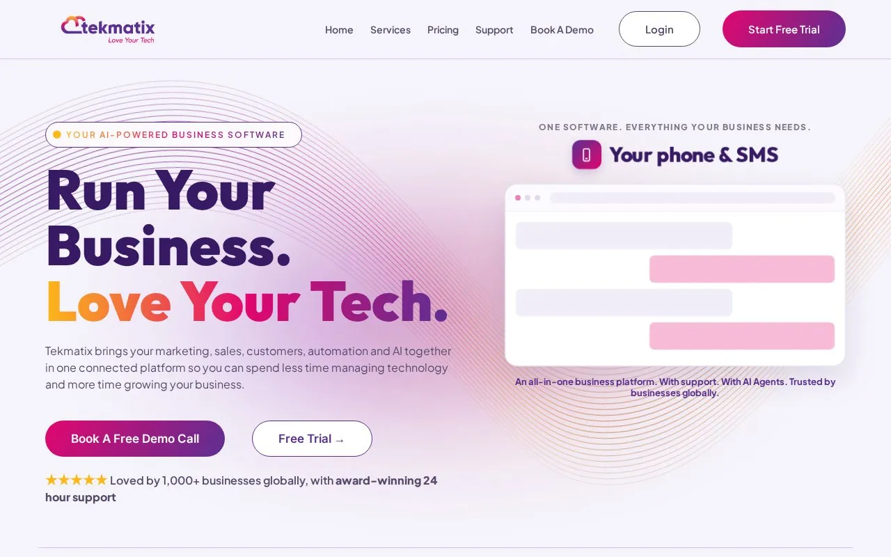 Tekmatix homepage screenshot