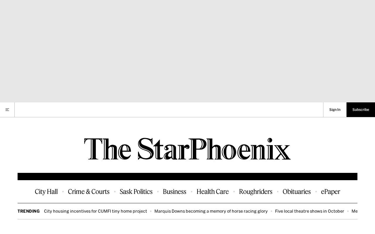 The StarPhoenix homepage screenshot