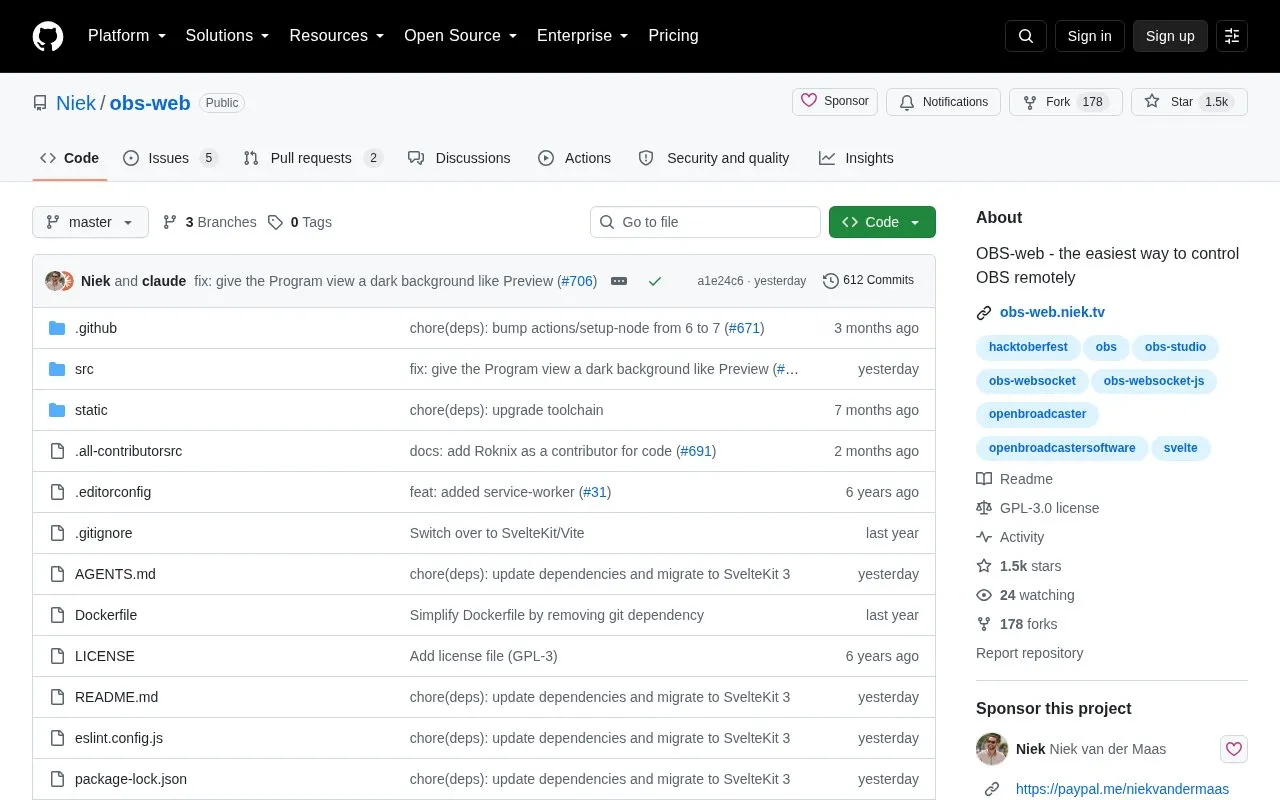 Web App homepage screenshot
