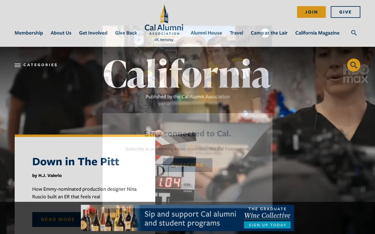 California homepage screenshot