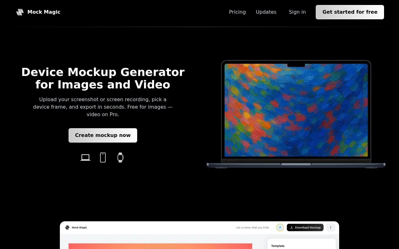 MockMagic homepage screenshot