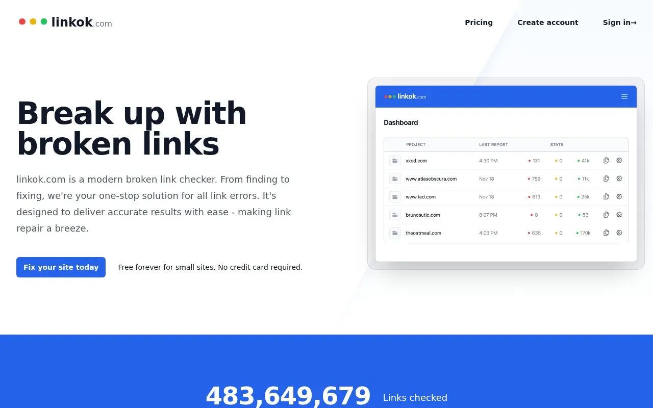 linkok.com homepage screenshot