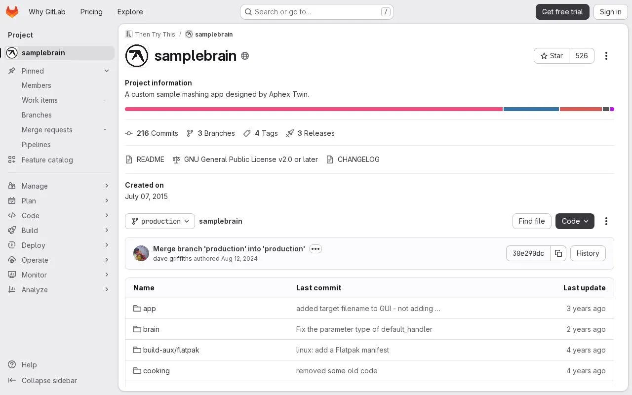 SampleBrain homepage screenshot