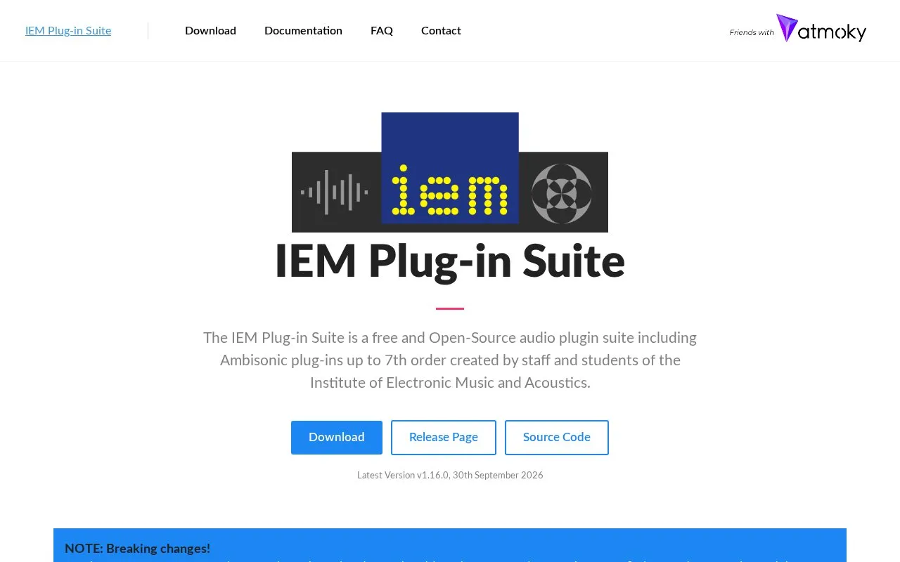 IEM Plug-in Suite homepage screenshot