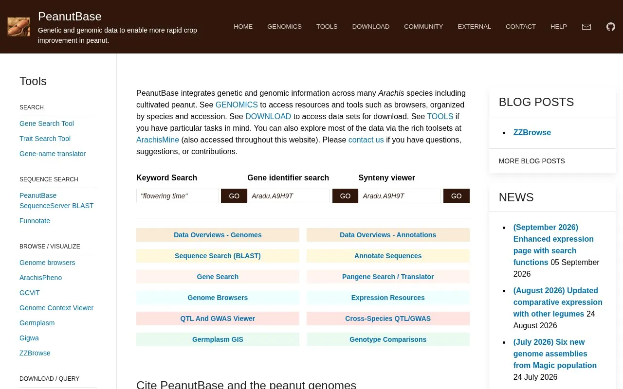 PeanutBase homepage screenshot