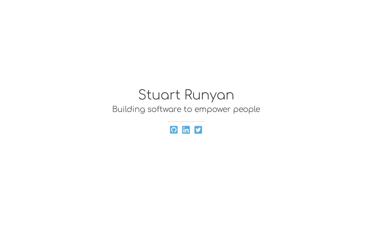 Stuart Runyan homepage screenshot
