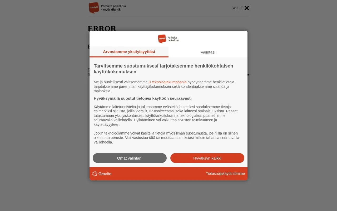Itäväylä homepage screenshot