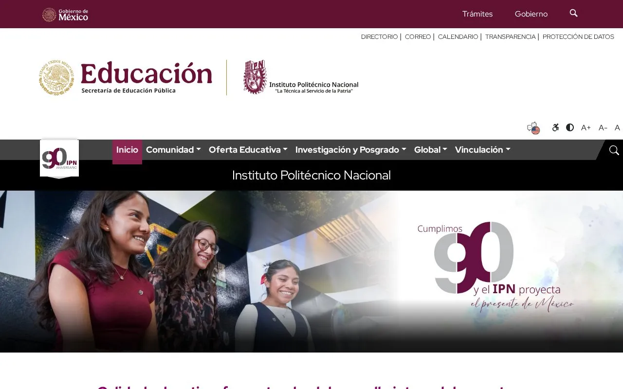 Instituto Politecnico Nacional homepage screenshot