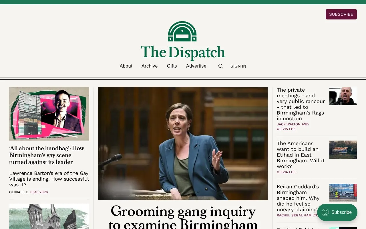The Dispatch homepage screenshot