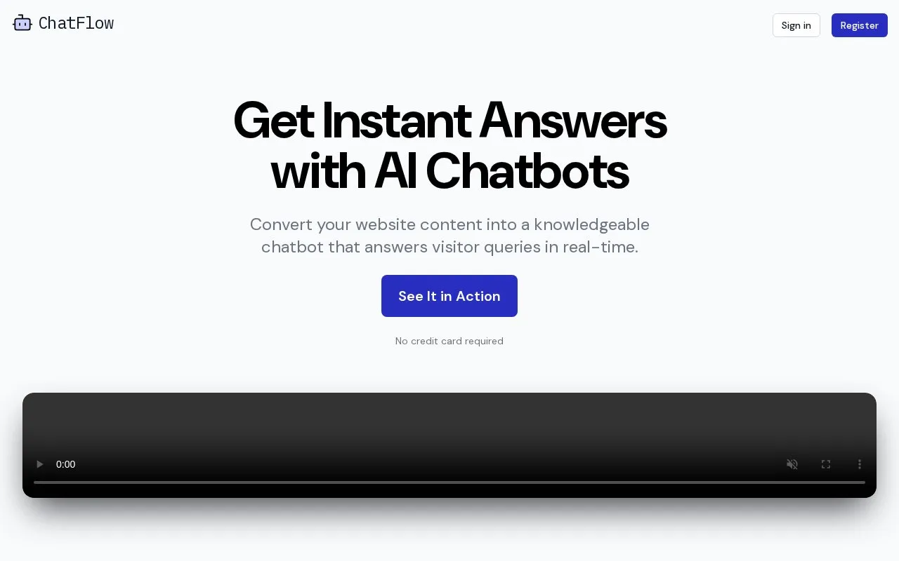 ChatFlow homepage screenshot