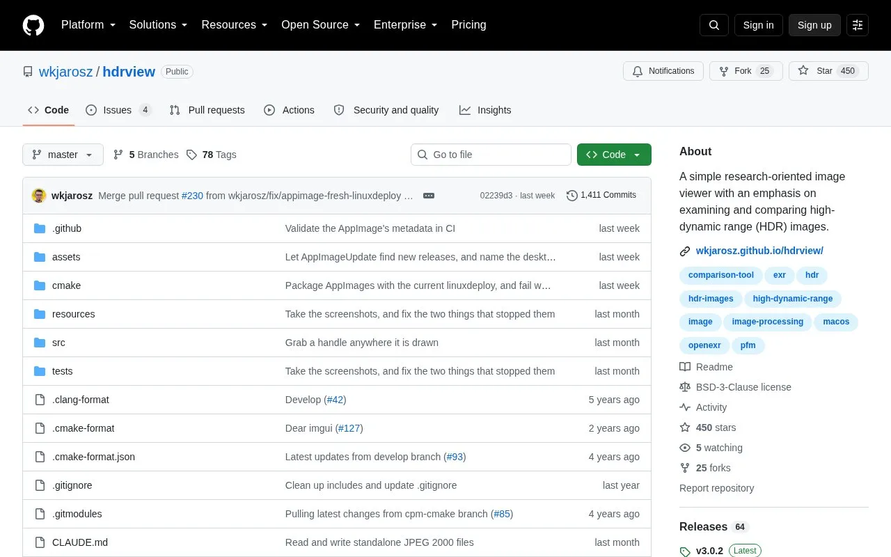 HDRView homepage screenshot