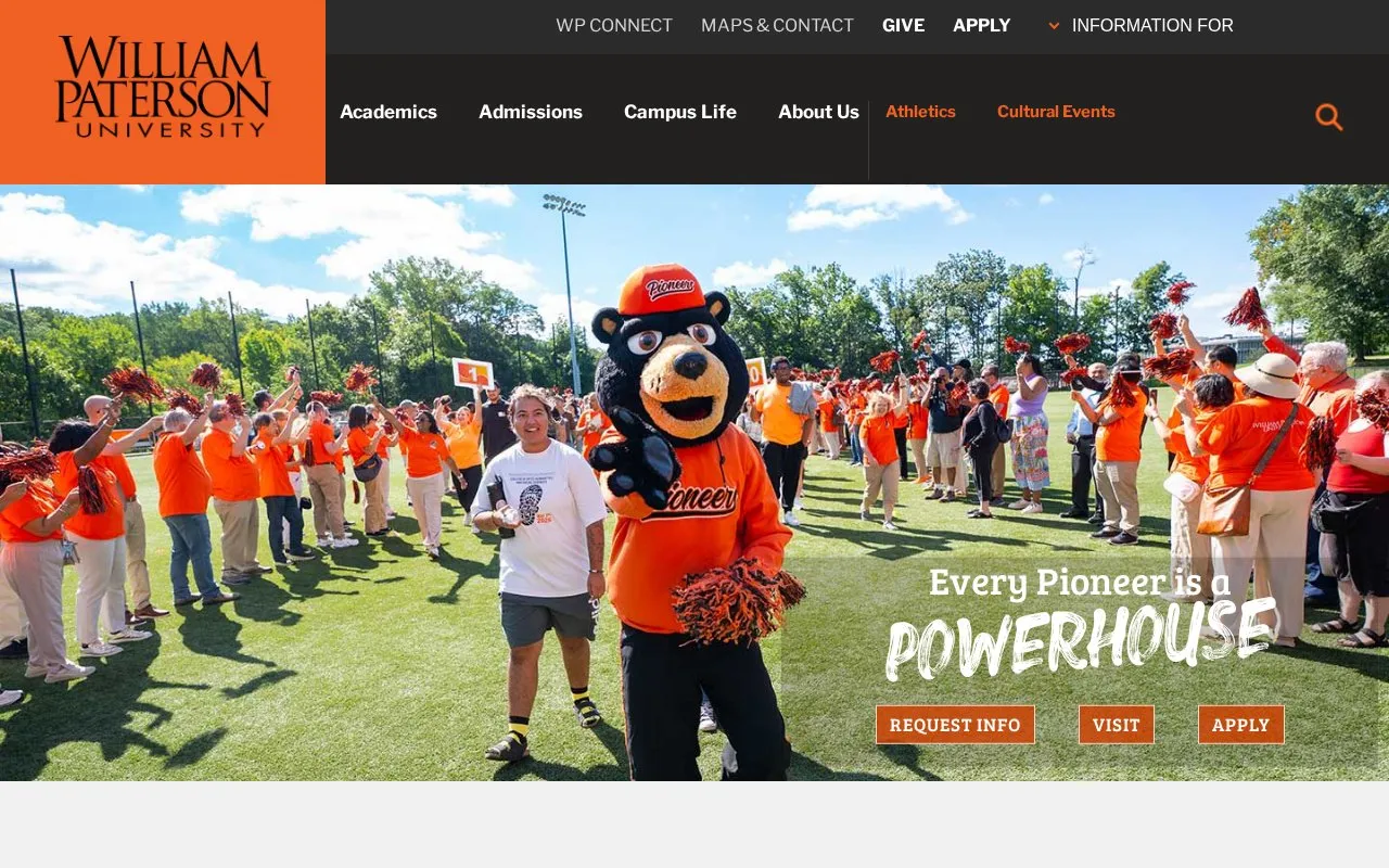 William Paterson University homepage screenshot