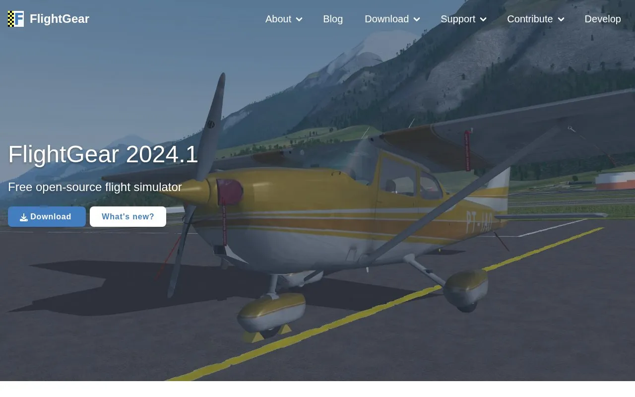 FlightGear homepage screenshot