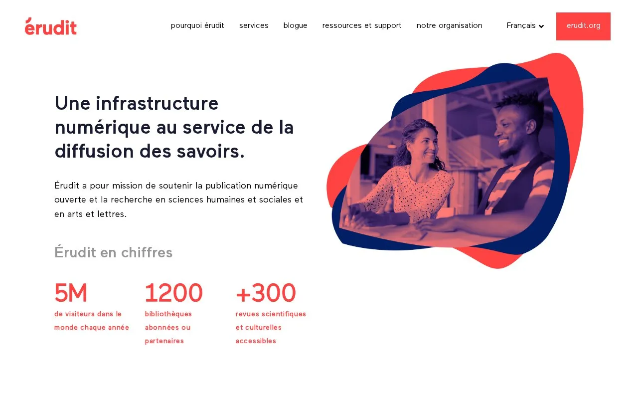 Érudit homepage screenshot