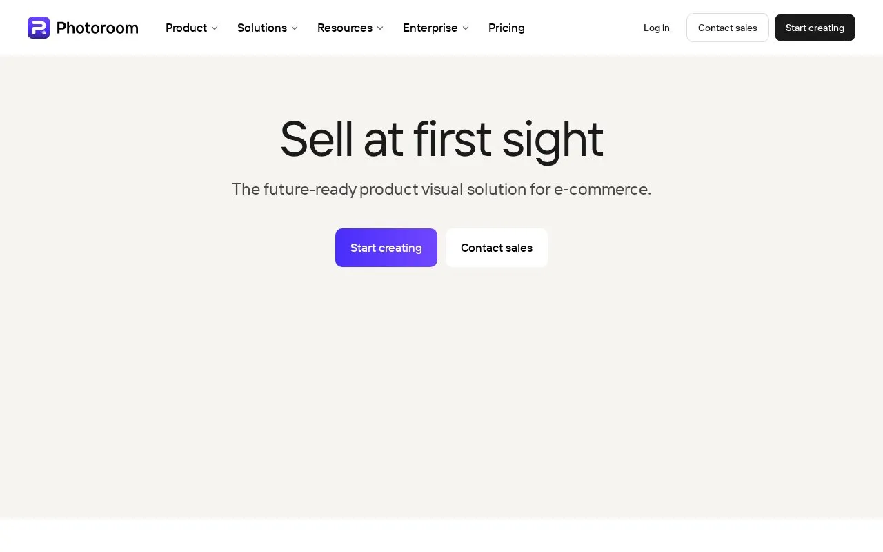 Photoroom homepage screenshot