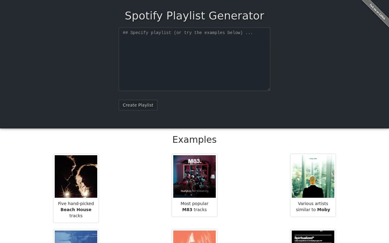 spotgen homepage screenshot