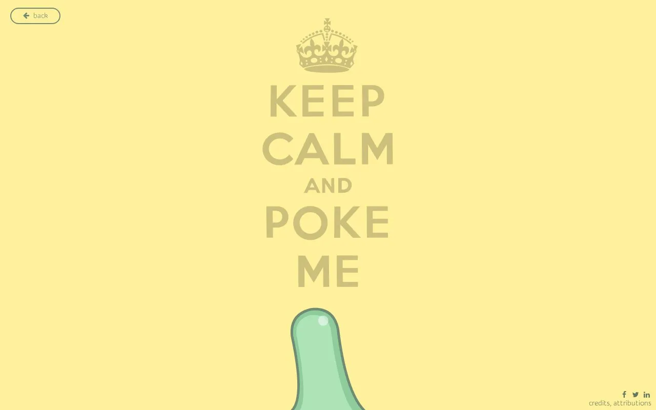 Keep calm and poke me. homepage screenshot