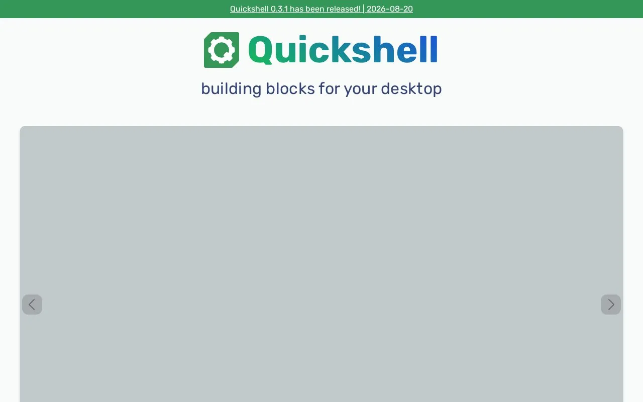 quickshell homepage screenshot