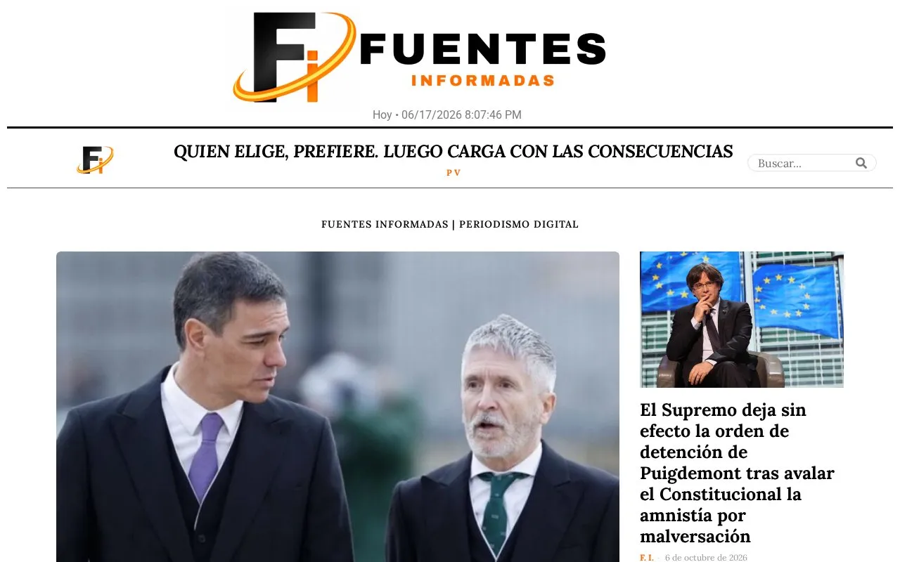 FUENTES INFORMADAS homepage screenshot