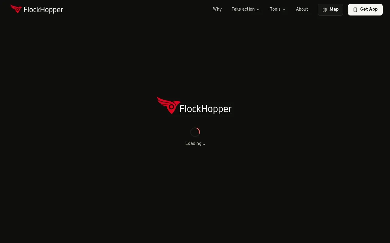 FlockHopper homepage screenshot