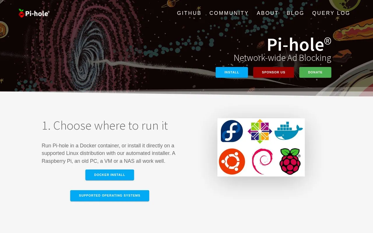 Pi-Hole homepage screenshot