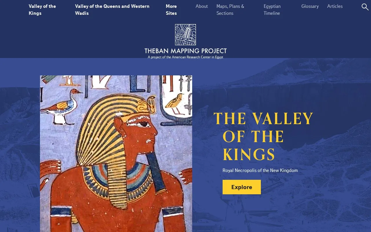 Theban Mapping Project homepage screenshot