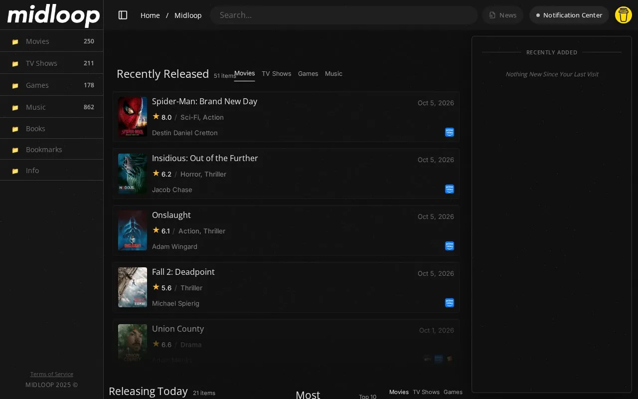 Midloop homepage screenshot