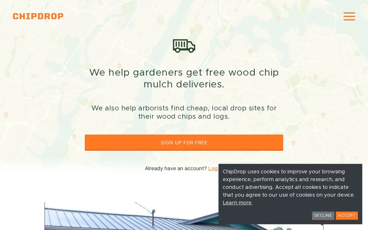Chip Drop homepage screenshot
