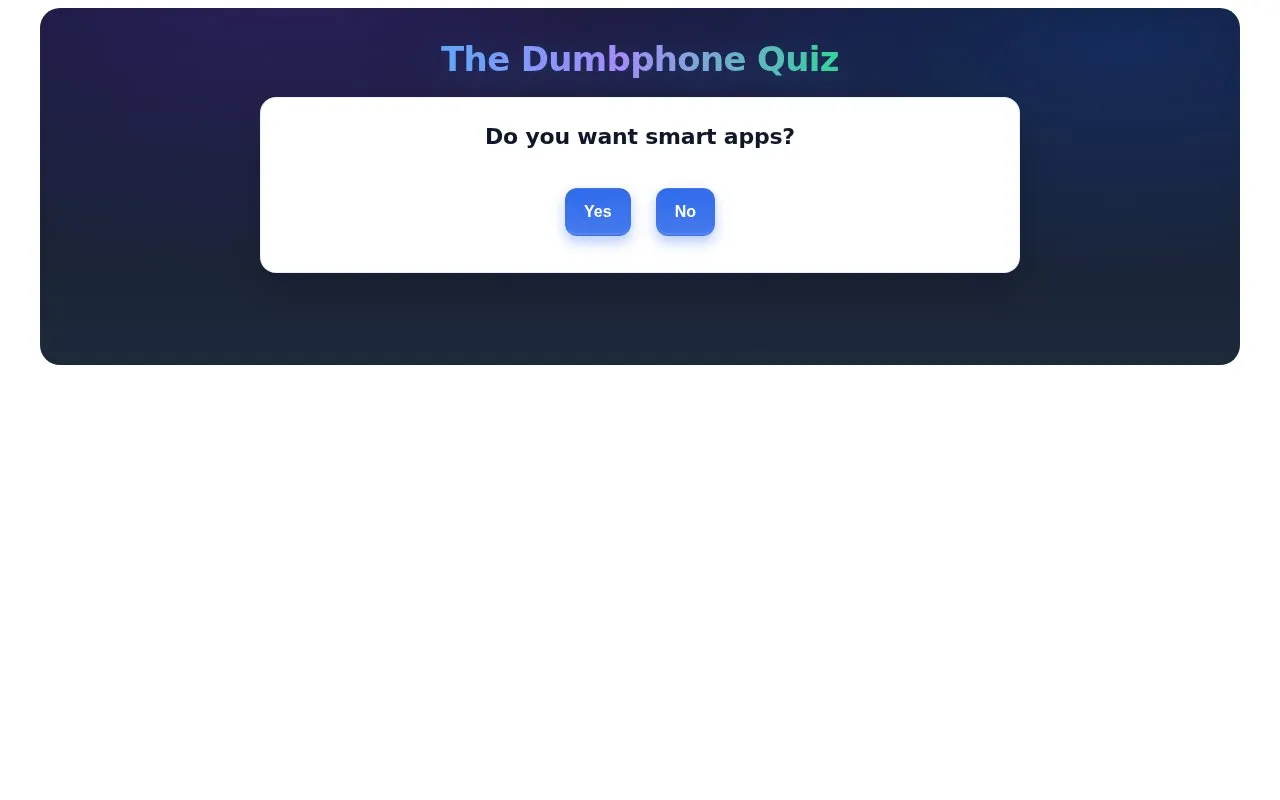 Quiz homepage screenshot