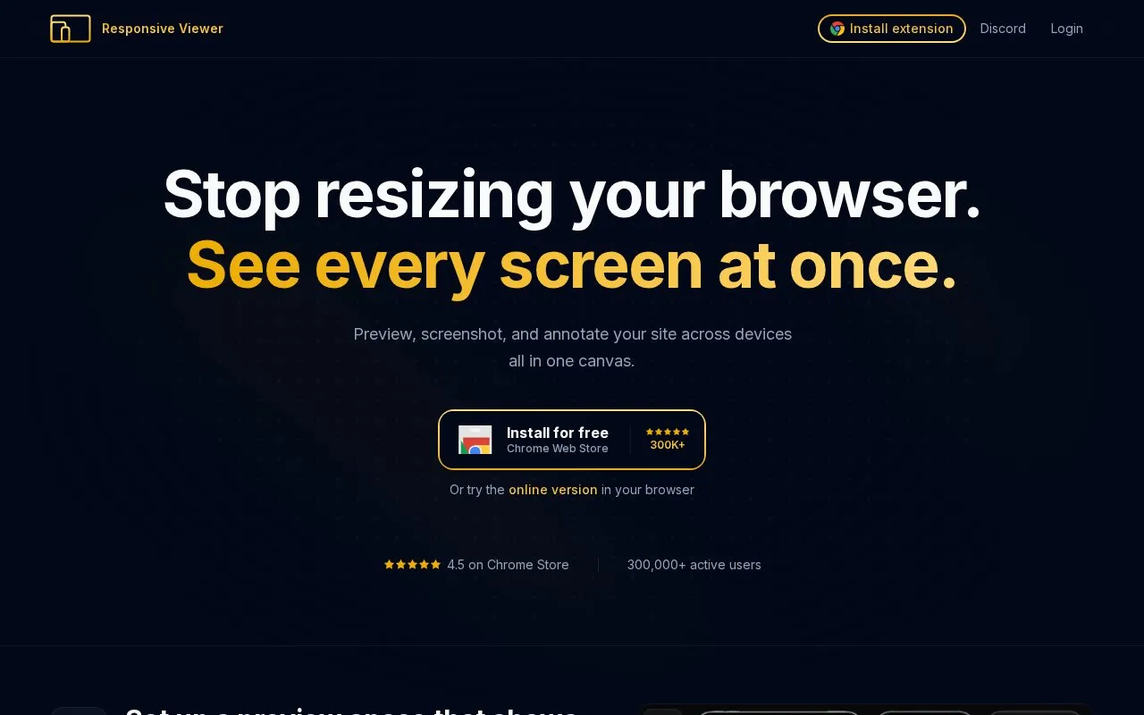 Responsive Viewer homepage screenshot