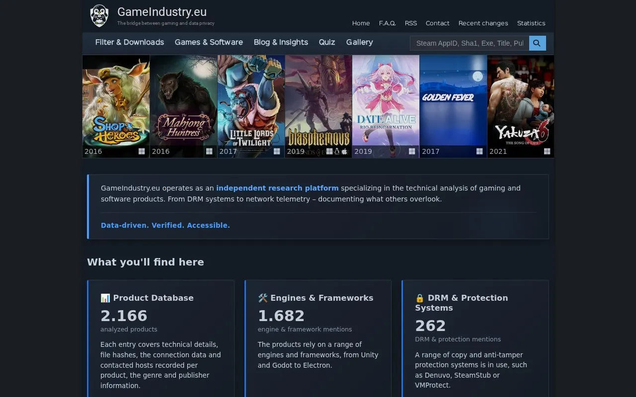 GameIndustry homepage screenshot