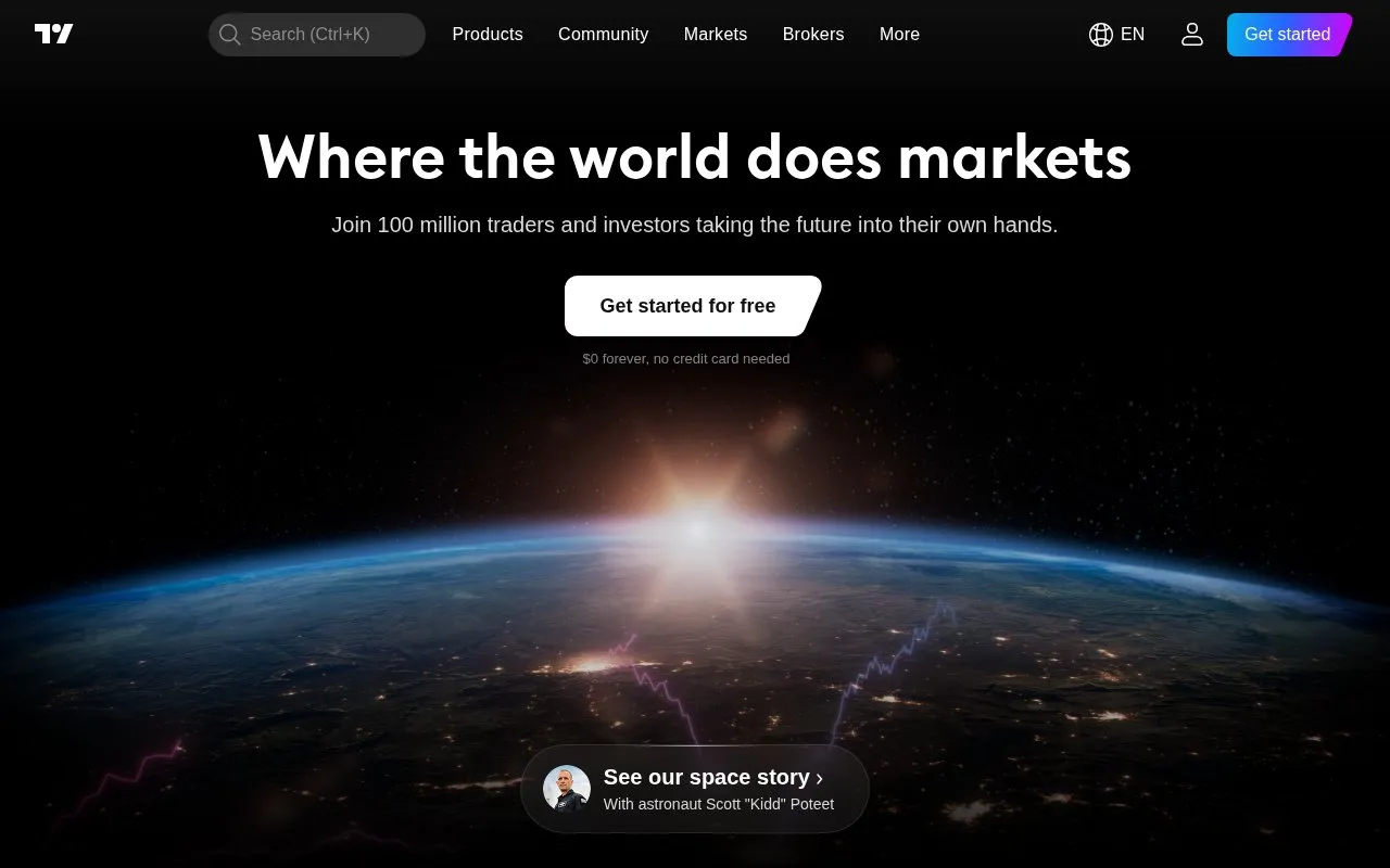 TradingView homepage screenshot