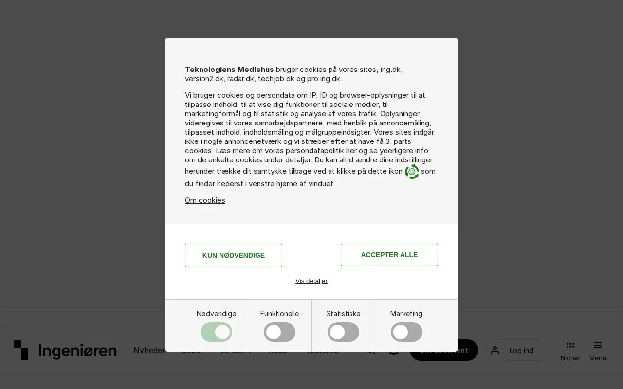 Ingeniøren homepage screenshot