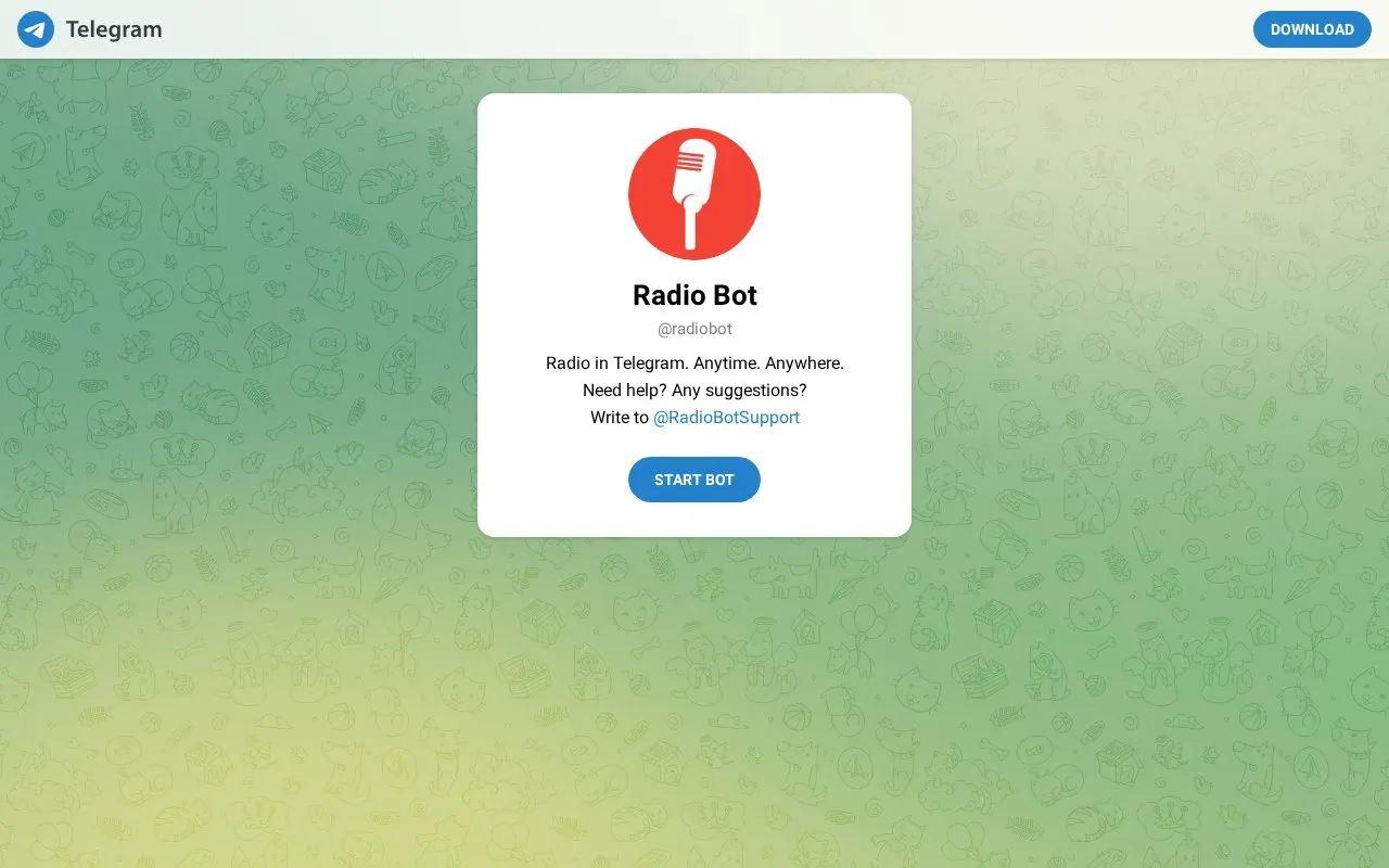 radiobot homepage screenshot