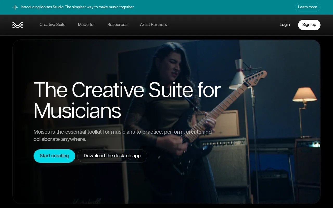 Moises homepage screenshot